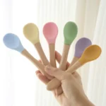 粉嫩嬰兒級矽膠湯匙