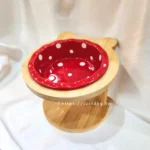 韓式可愛波點花邊陶瓷小碗 • 寵物貓咪狗狗碗：圖片 5
