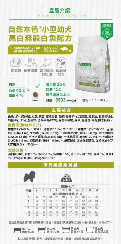 自然本色 • 小型幼犬-亮白無榖白魚(哺懷/孕乳犬) • 狗狗飼料乾糧：圖片 3