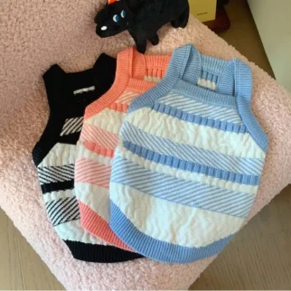 秋冬條紋毛衣背心•狗狗貓咪寵物衣服