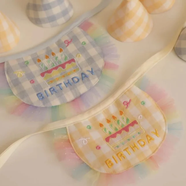 粉彩慶生帽&領巾 • 狗狗貓咪寵物生日圍兜