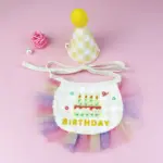 粉彩慶生帽領巾 • 生日圍兜三角巾：圖片 5