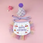 櫻桃慶生帽領巾• 生日圍兜三角巾：圖片 5