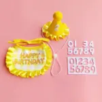 糖果格子生日領巾組 • 生日圍兜三角巾帽子：圖片 3