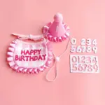 糖果格子生日領巾組 • 生日圍兜三角巾帽子：圖片 4