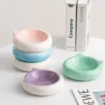 雅緻貓耳陶瓷寵物碗：圖片 2
