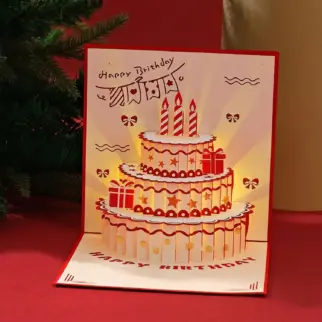 大生日蛋糕3D立體賀卡 • 生日卡片